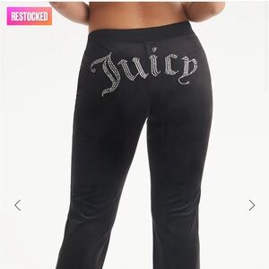 Black Velour Juicy Couture Track Pants Size Small